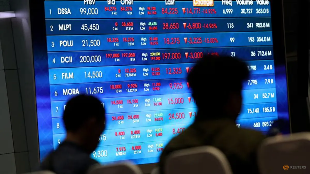 Financial market screens displaying stock indexes, currency rates and bond yields
