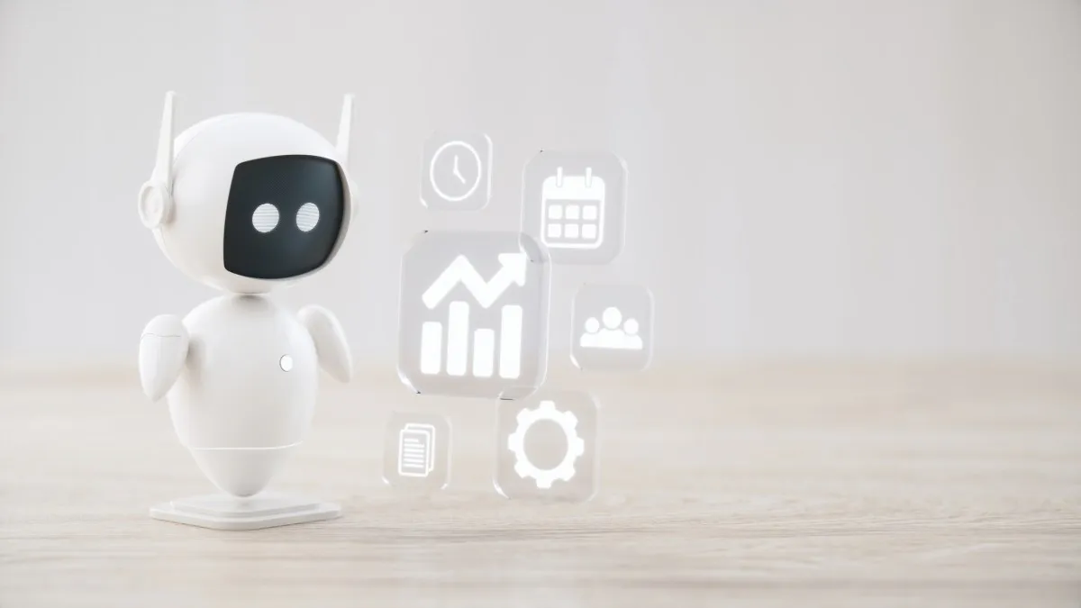 Illustration of workplace AI assistants connecting email, calendars and business systems