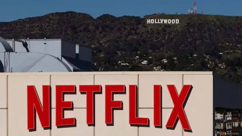Television screen displaying a streaming service menu
