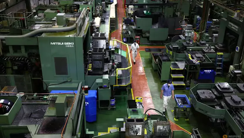 Factory production equipment illustrating Japanese manufacturing activity