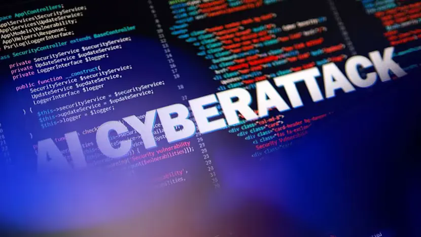Computer screens displaying software code and cybersecurity monitoring tools