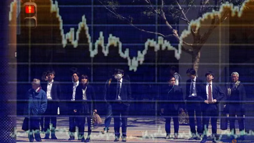 Electronic market display showing Japanese stock index levels