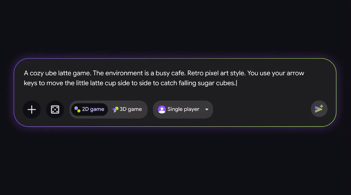 Computer and smartphone displaying a browser-based game alongside a text prompt interface