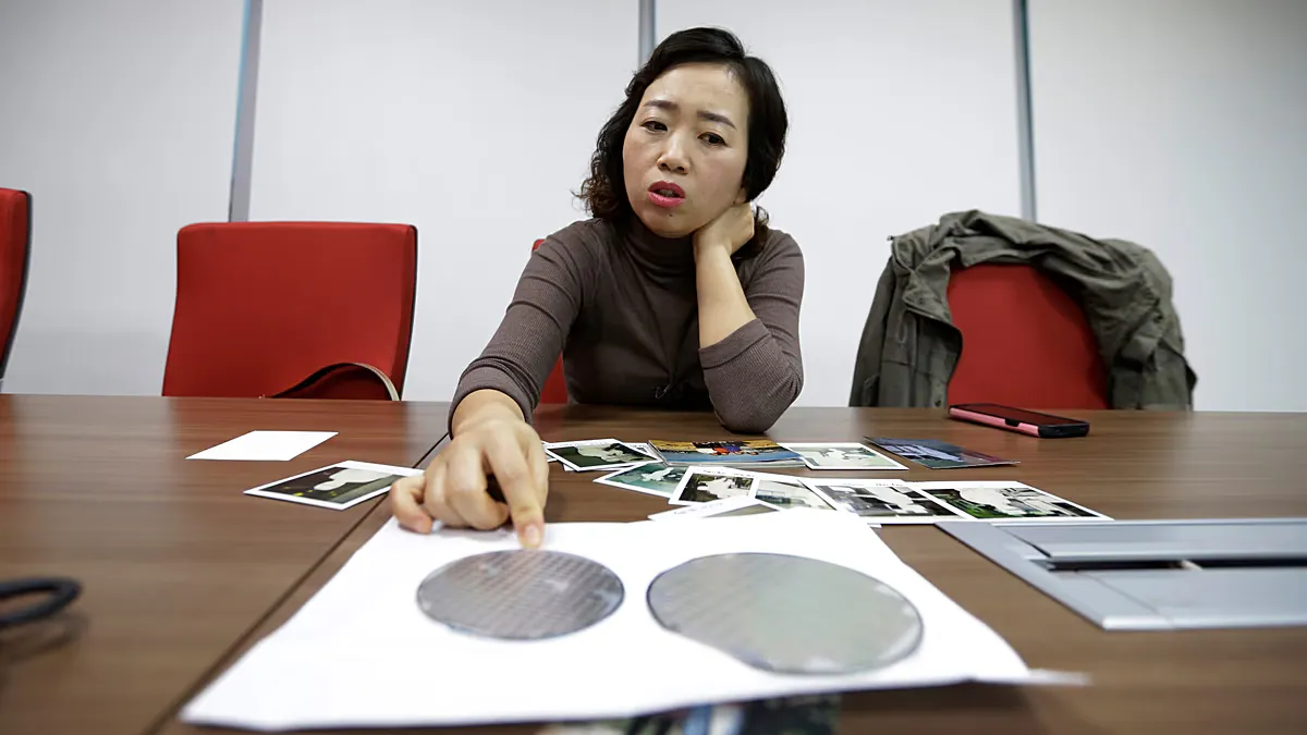 Semiconductor wafers and memory chips in a manufacturing facility