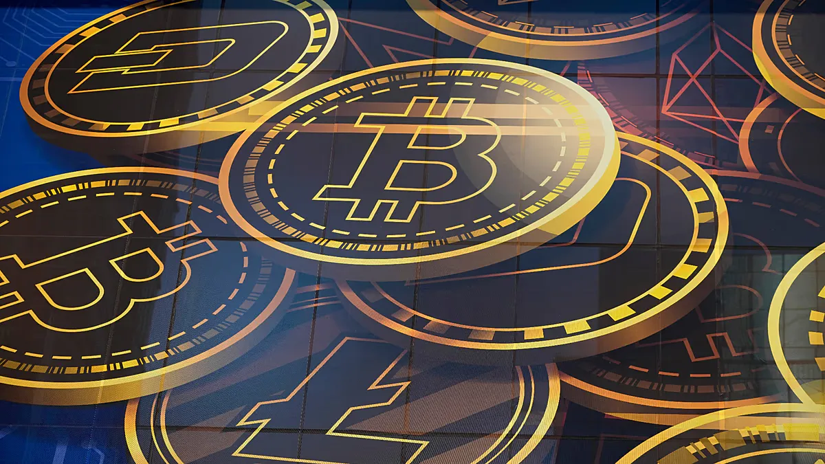 Illustration of digital assets alongside French tax documents