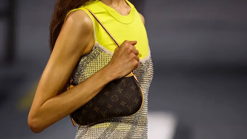 Luxury handbags displayed in a retail store
